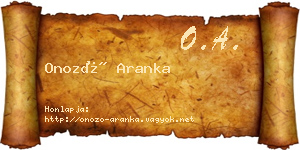 Onozó Aranka névjegykártya